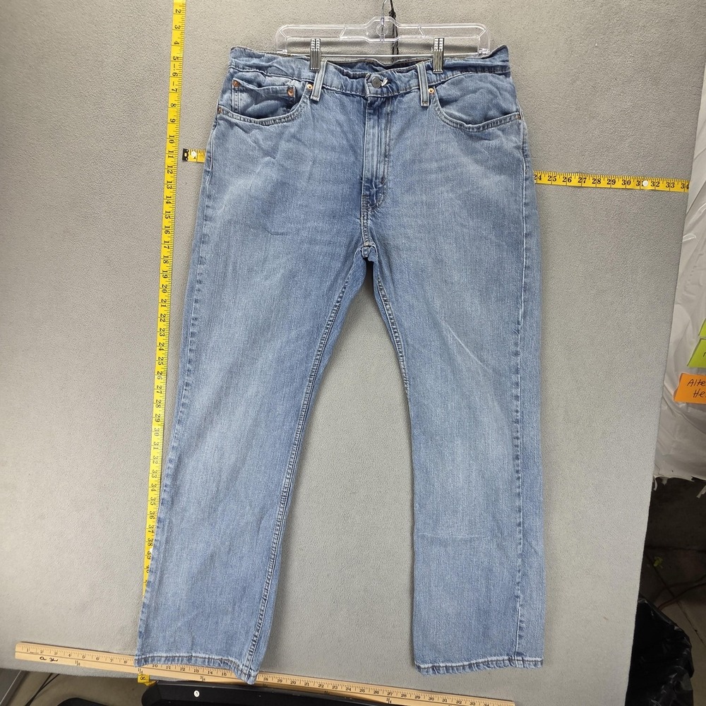 Levis 527 Jeans Mens 36x32 Blue Slim Bootcut Stretch Zip‎ Fly Light Wash Denim